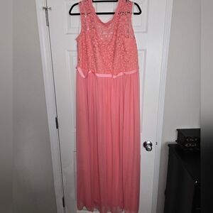David's Bridal Coral Lace Dress
